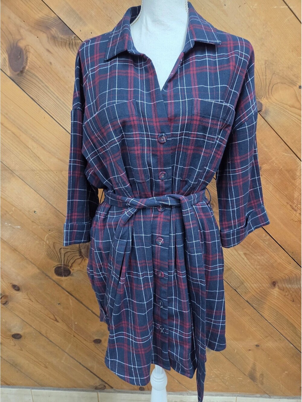 Shore Oversized Mini Dress Shoreside Plaid Size Small NWT $178